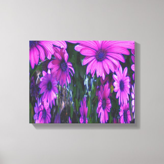 Impressão Em Tela Roxo Daisy Floral Abstrato Art (Frente)