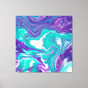 Impressão Em Tela Roxo e Teto Fluid Art Marble como