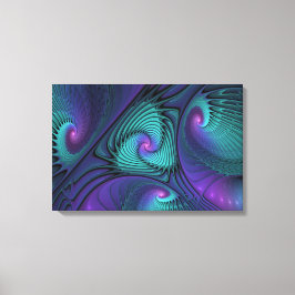 Impressão Em Tela Roxo encontra Arte Fractal abstrato Turquesa moder