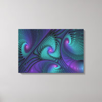 Roxo Encontra Turquesa Arte Fractal Abstrata Moder