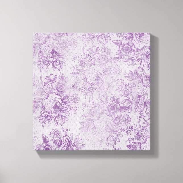 Impressão Em Tela roxo rústico, chique, flores de lavanda pálidas, (Frente)