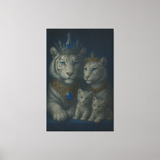 Impressão Em Tela Royal White Tiger Family · Blue Sapphire Crown Can