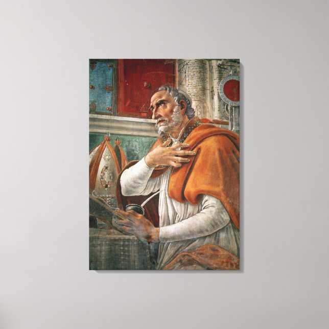 Impressão Em Tela Rua. Augustine em sua Célula, c.1480 (Frente)