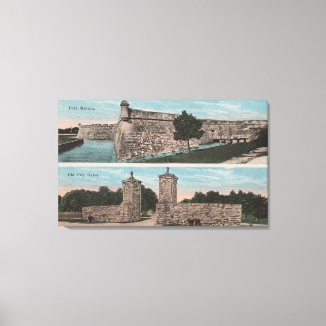 Impressão Em Tela Rua, Augustine, FL - Vista de Ft. Marion & Cidade (Frente)