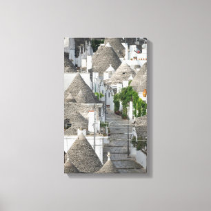 Impressão Em Tela Rua com as casas do trulli em Alberobello, Puglia