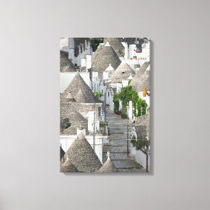 Impressão Em Tela Rua com casas trulli em Alberobello, Puglia