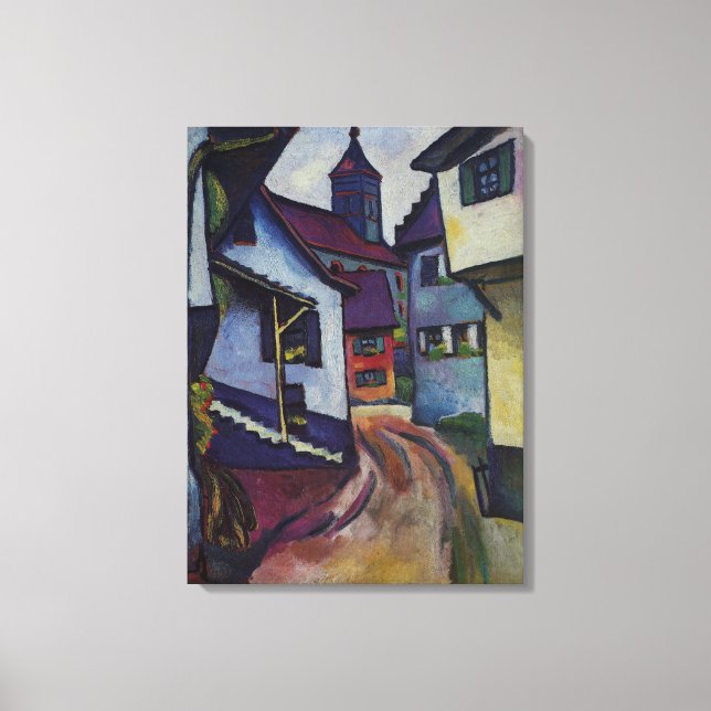 Impressão Em Tela Rua Com Igreja Em Kandern August Macke (Frente)