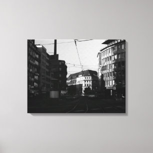 Impressão Em Tela Rua da cidade de Frankfurt na Alemanha vintage