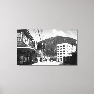 Impressão Em Tela Rua da missão no centro de Ketchikan