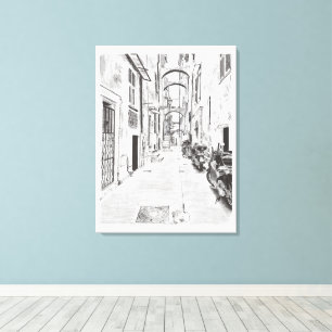 Impressão Em Tela Rua estreita italiana