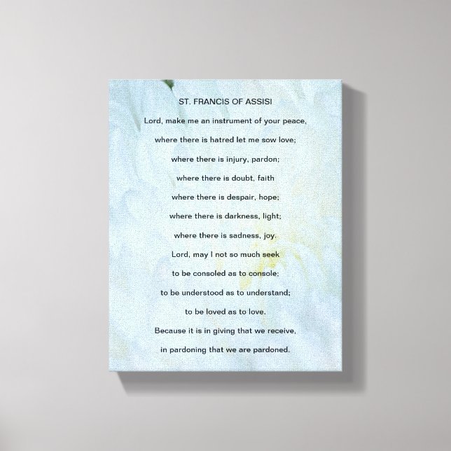 Impressão Em Tela Rua Francis da Oração de Assisi (Frente)