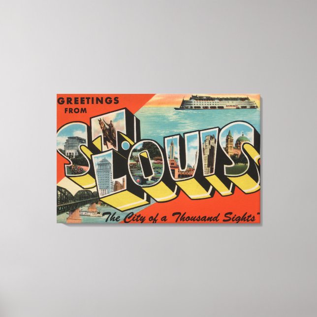 Impressão Em Tela Rua. Louis, Missouri - Letra Grande Cena 2 (Frente)