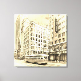 Impressão Em Tela Rua São Francisco com o Vintage Streetcar