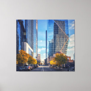Impressão Em Tela Rua Seattle Centro com Árvores do outono