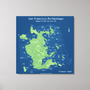 Impressão Em Tela Ruas submersas de SF, 200' elevação do nível do