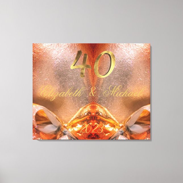 Impressão Em Tela Ruby Wedding 40º Aniversário de Casamento (Frente)