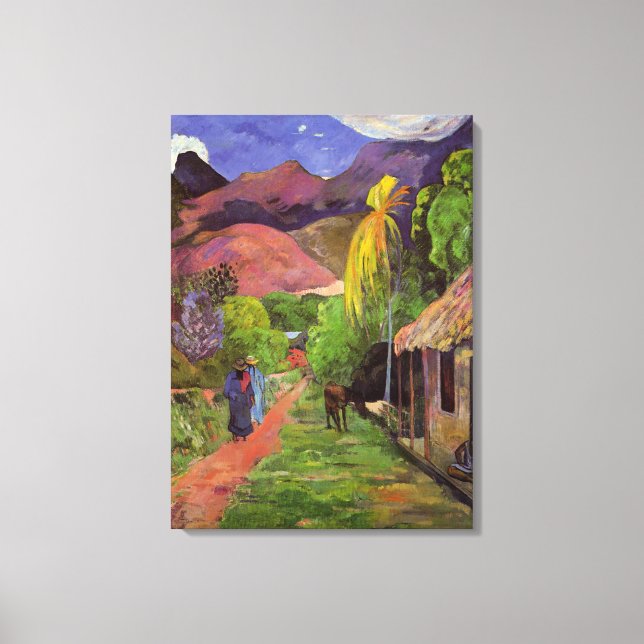 Impressão Em Tela 'Rue de Tahiti' - Paul Gauguin (Frente)