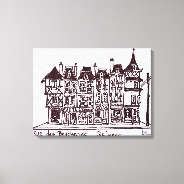 Impressão Em Tela Rue des Boucheries | Bretanha, França (Frente)