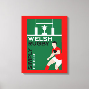 Impressão Em Tela Rugby Wales Fan Art