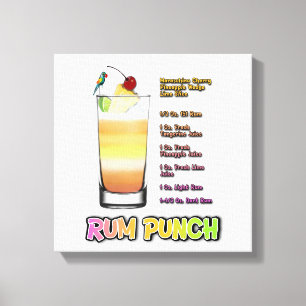 Impressão Em Tela RUM PUNCH Cocktail Recebe art 12"'12"