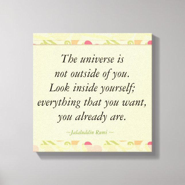 Impressão Em Tela Rumi Inspirational Look Dentro de Cotações (Frente)