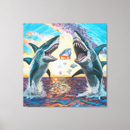 Impressão Em Tela Ruptura de tubarão-chomp para gemas brilhantes