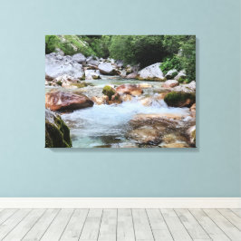 Impressão Em Tela Rushing Mountain Rapids – Crystal River Stream