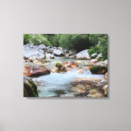 Impressão Em Tela Rushing Mountain Rapids – Crystal River Stream
