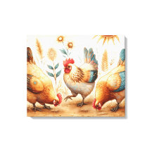 Rustic Barnyard Chickens Boho Country Fazenda