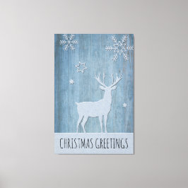 Impressão Em Tela Rustic Blue Wood Reindet — Natal