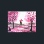 Impressão Em Tela Rustic Cherry Blossoms Amor casal Red Umbrella<br><div class="desc">Rustic Cherry Blossoms Adoram casal Red Umbrella Canvas Print. Lindas flores rosa. Perfeito para o casal da nova ala,  presente de Dia de os namorados.</div>