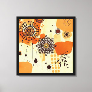 Impressão Em Tela Rustic Mandala Autumn Vibes Florais Quentes