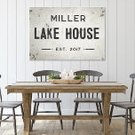 Impressão Em Tela Rustic Modern Industrial Farmhouse Lake House<br><div class="desc">Elevem o vosso espaço com a nossa elegante placa de casa do lago da fazenda industrial, com canvas esticada, onde o charme do eterno encontra a moderna estética da fazenda. Esta peça de arte combina facilmente elegância rústica com uma borda industrial, apresentando um fundo branco esfarrapado e afugentado que exude...</div>
