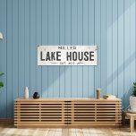 Impressão Em Tela Rustic Modern Industrial Farmhouse Lake House Long<br><div class="desc">Elevem o vosso espaço com a nossa elegante placa de casa do lago da fazenda industrial, com canvas esticada, onde o charme do eterno encontra a moderna estética da fazenda. Esta peça de arte combina facilmente elegância rústica com uma borda industrial, apresentando um fundo branco esfarrapado e afugentado que exude...</div>