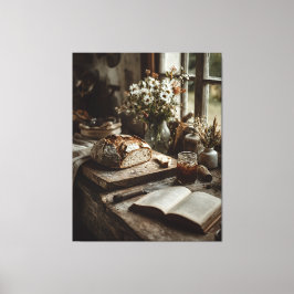 Impressão Em Tela Rustic Sourdough & Wildflowers