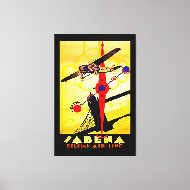 Impressão Em Tela Sabena Art Deco Compass (Frente)