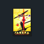 Impressão Em Tela Sabena Art Deco Compass - M<br><div class="desc">Vintage air poster de viagens para a agora defunta companhia aérea belga Sabena,  mostrando um avião a hélice que voa sobre a Torre Bridge de Londres com uma bússola e design de mapa de rotas,  todos executados em estilo brilhante de arte deco.</div>