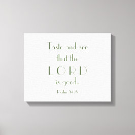 Impressão Em Tela Saber e ver o Senhor é bom | Texto Verde