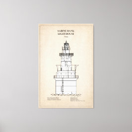 Impressão Em Tela Sabine Bank Lighthouse - Texas - SBD