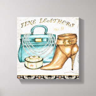 Impressão Em Tela Saco de couro e calçados finos