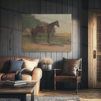 Impressão Em Tela "Saddle Horse in Fazenda Yard", por Winslow Homer