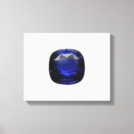 Impressão Em Tela Safira Azul Corte Almofada