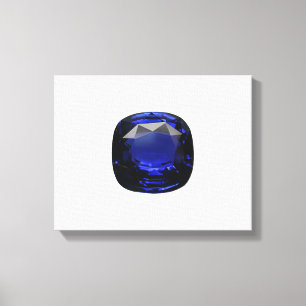 Impressão Em Tela Safira Azul Corte Almofada