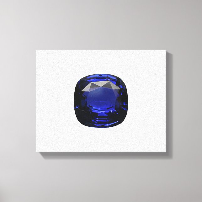 Impressão Em Tela Safira Lapidada Azul Almofadada (Frente)