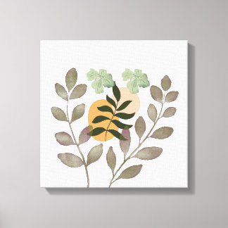 Impressão Em Tela "Sage Harmony | Arte Botânica Moderna de Folhas pa