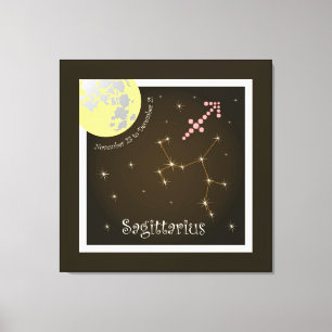 Impressão Em Tela Sagittarius novembro 23 to December 21 linho