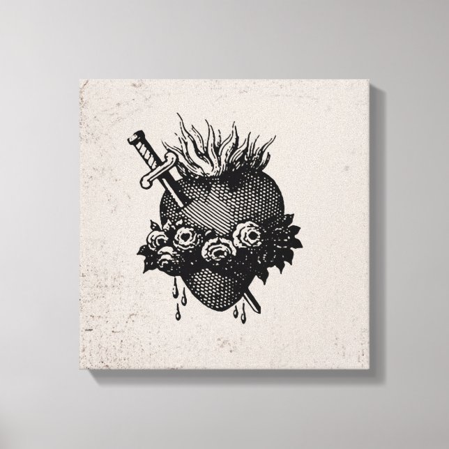 Impressão Em Tela Sagrado Coração De Maria (Frente)