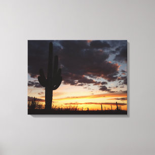 Impressão Em Tela Saguaro Sunset III Arizona Desert Landscape