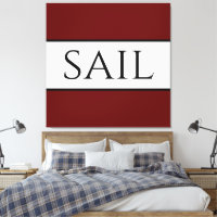 SAIL Texto Negrito Esportivo Largo Listras Brancas