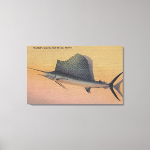 Impressão Em Tela Sailfish do Gulf Stream, FloridaFlorida